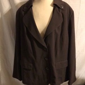 Lane Bryant Brown Blazer with Faux Pockets Size 32